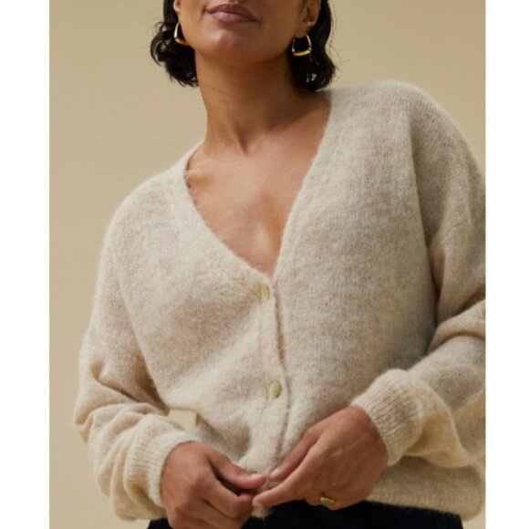 by-bar Sweaters - By-bar Amsterdam Alpaca Liv Cardigan Chunky Knit Textured, Grandpa Size S